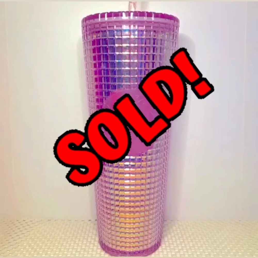 **SOLD** Pink Discoball grid/studded tumbler